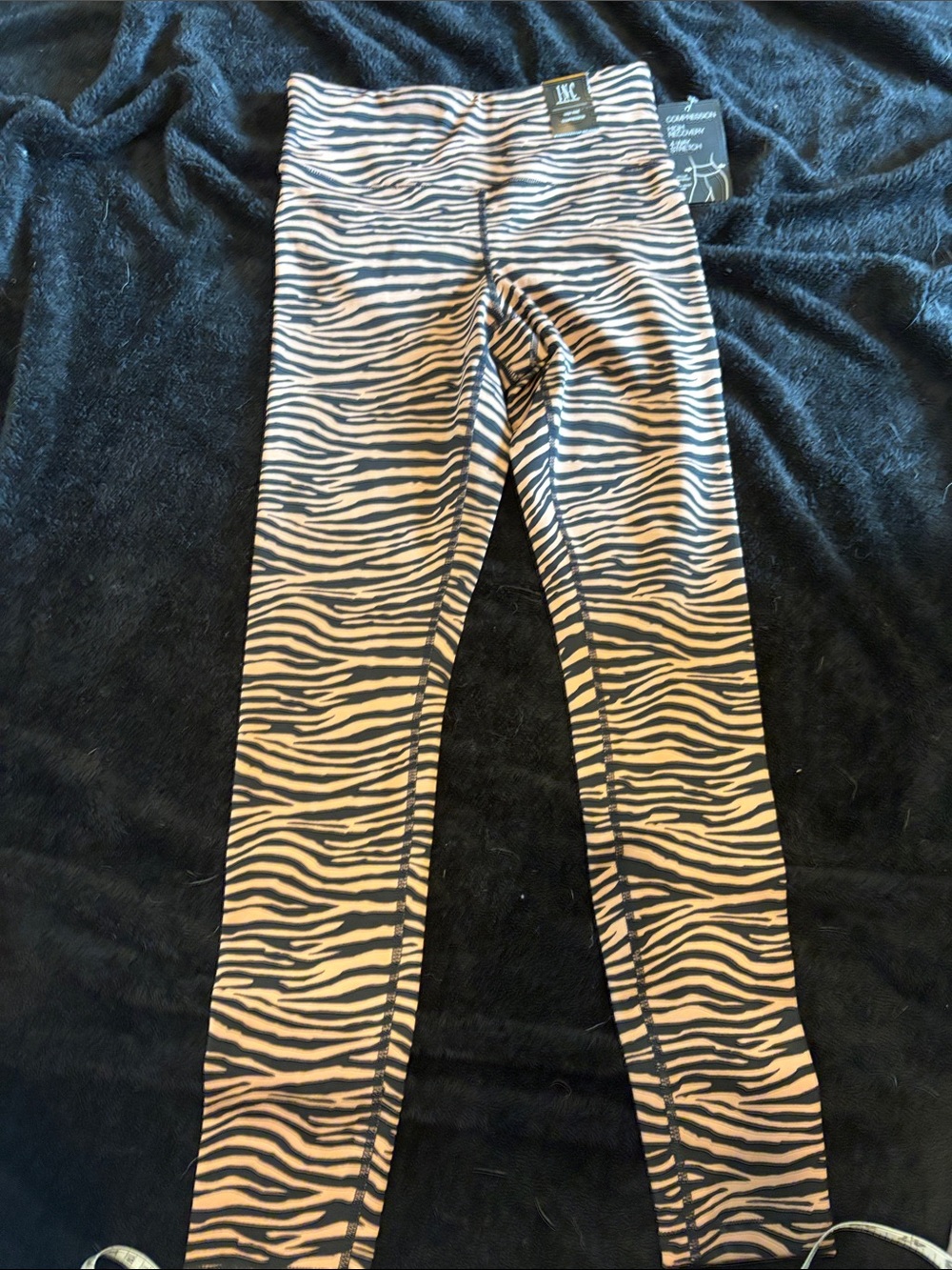INC International Concepts Girls' Zebra-Print Leggings in Black and Tan